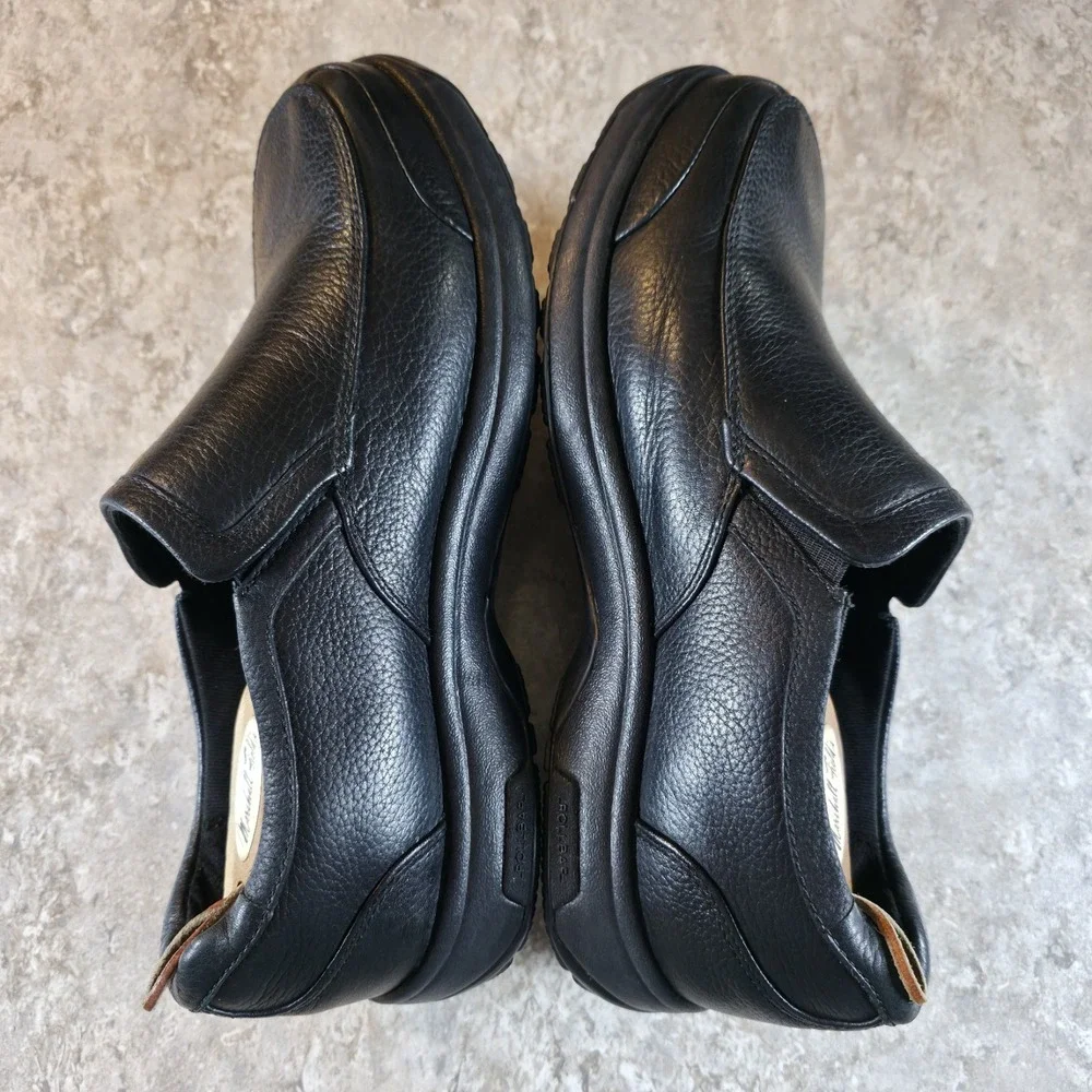 Mens Size 11.5 6E Dunham Battery Park Slip On Loafer Black Leather Comfort Shoes